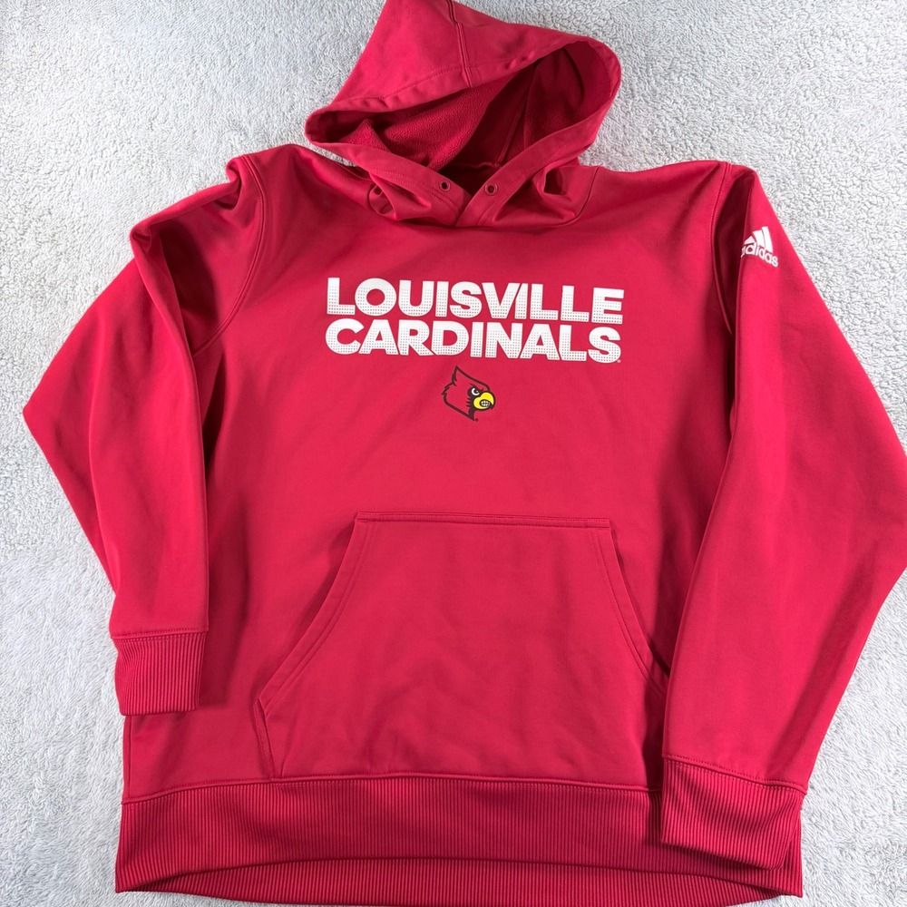 Adidas NCAA GameDay Louisville Cardinals ClimaWarm Hoodie Mens XL Red